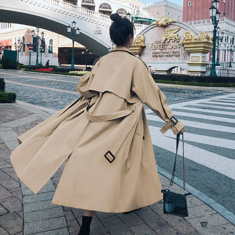 Khaki Female Windbreaker Streetwear 2021 Spring Autumn New style Korean Loose Ladies Long Coat With belt Women Trench Overcoat
Khaki Female Windbreaker Streetwear 2021 Spring Autumn New style Korean Loose Ladies Long Coat With belt Women Trench Overcoat