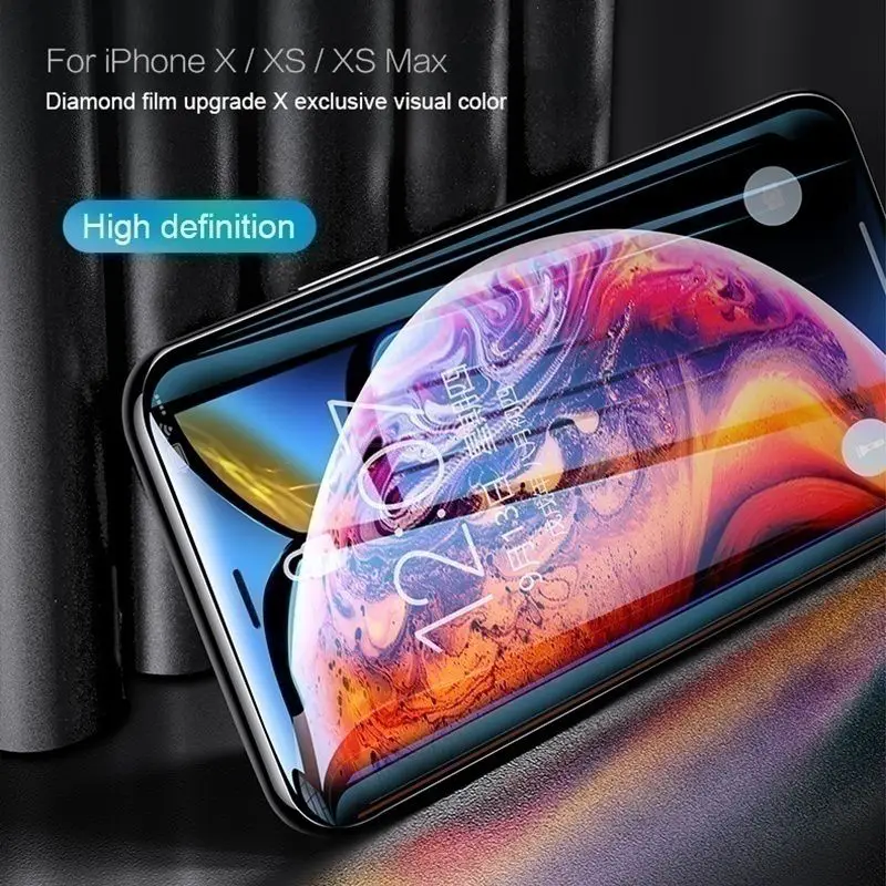 Защитное стекло для iPhone 11 Pro Max X XS XR SE 8/7/6/6S Plus с изогнутыми краями|Защитные стёкла и