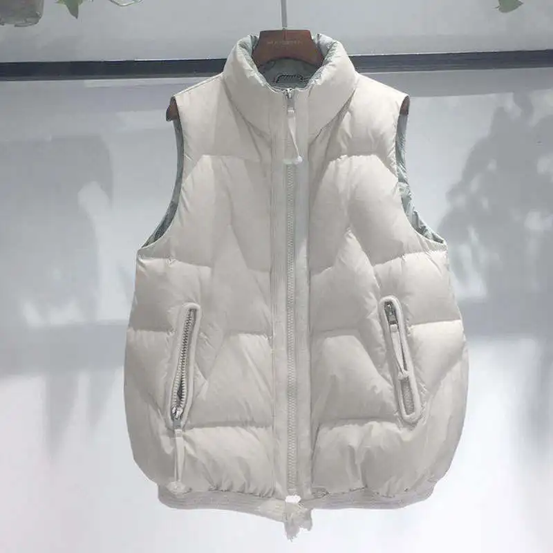 Women's Down Jacket Vest Coat Streetwear Stand Collar White Duck Down Winter Fashion Vest Warm Sleeveless Waistcoat Jacket C7367
Women's Down Jacket Vest Coat Streetwear Stand Collar White Duck Down Winter Fashion Vest Warm Sleeveless Waistcoat Jacket C7367