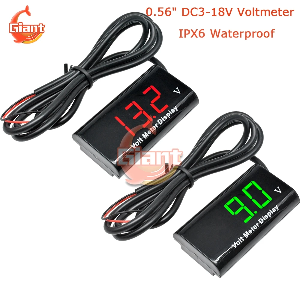 DC 5V 12V IPX6 Waterproof Voltmeter 12V Car Boat Motorcycle 0.56 inch LED Digital Display Volt Voltage Meter Mini Tester Panel
DC 5V 12V IPX6 Waterproof Voltmeter 12V Car Boat Motorcycle 0.56 inch LED Digital Display Volt Voltage Meter Mini Tester Panel