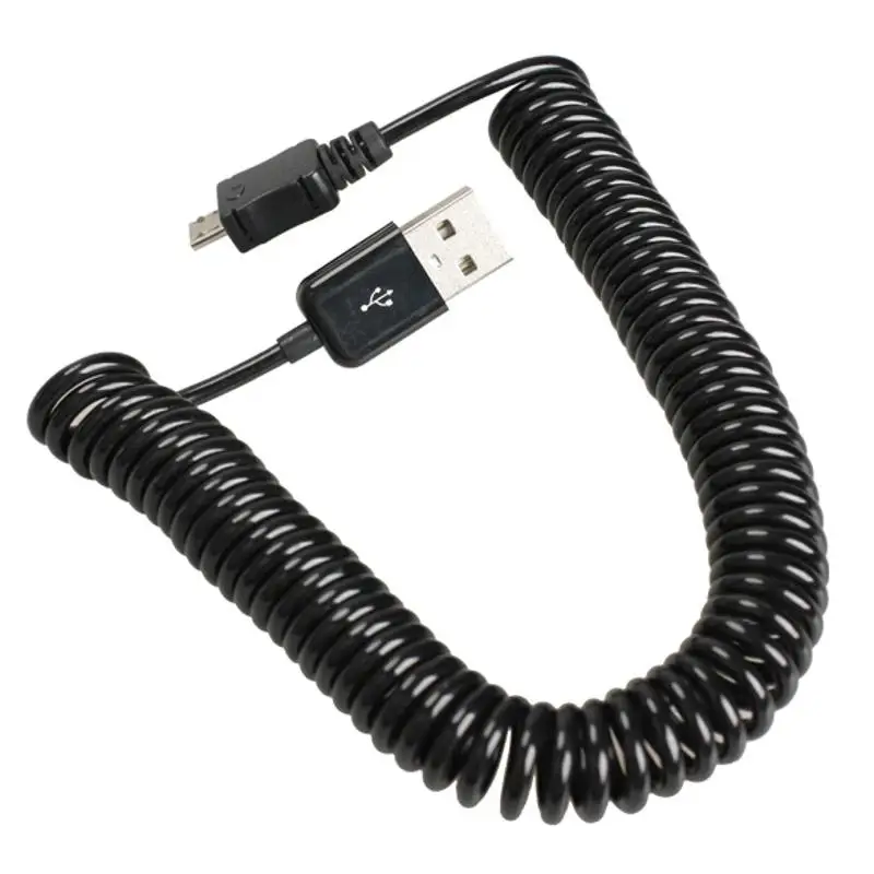 Спиральный USB 2 0 A папа к Micro B 5Pin адаптер пружинный кабель | Электроника