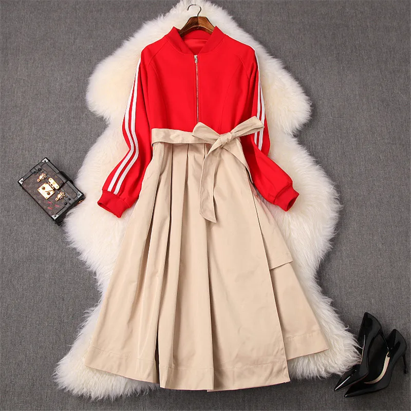 High Street Fashion Woman Dress 2019 Fall Winter Clothes Runway Designers Lantern Sleeve Contrast Color Patchwork Casual Dress
High Street Fashion Woman Dress 2019 Fall Winter Clothes Runway Designers Lantern Sleeve Contrast Color Patchwork Casual Dress