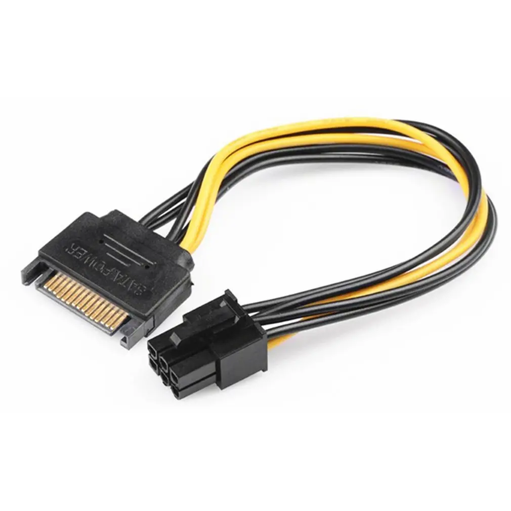 SATA 8-Inch 15-Pin To 6-Pin PCI Express Card Power Cable Hard Drive Graphics Power Cord For Personal Computer
SATA 8-Inch 15-Pin To 6-Pin PCI Express Card Power Cable Hard Drive Graphics Power Cord For Personal Computer