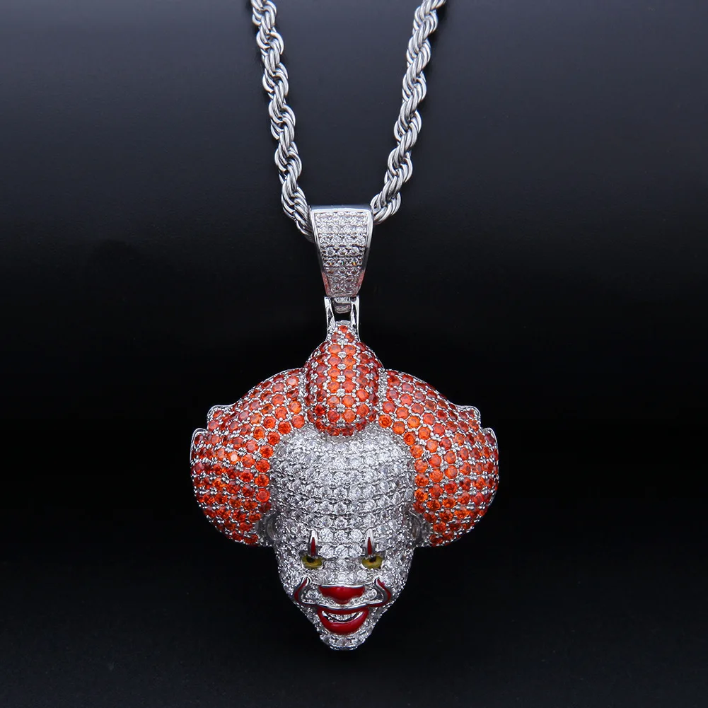 Hip hop Red Color Clown Pendant Necklace With Tennis Chain Charm Bling Cubic Zircon Men's Ms Rock Jewelry
Hip hop Red Color Clown Pendant Necklace With Tennis Chain Charm Bling Cubic Zircon Men's Ms Rock Jewelry