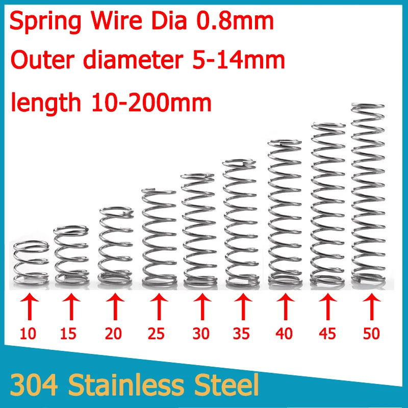 2pcs Compression Spring 304 Stainless Steel Wire Diameter 0.8mm Y-shaped Spring Compression Spring Long Spring Length: 5-200mm
2pcs Compression Spring 304 Stainless Steel Wire Diameter 0.8mm Y-shaped Spring Compression Spring Long Spring Length: 5-200mm