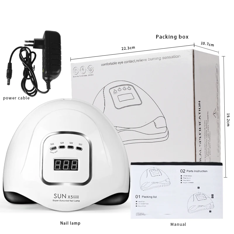 SUN X5 MAX 180W Nail Dryer UV Lamp Drying Gel Polish Varnish LED Display Auto Sensor 4 Timer DIY Manicure Machine For Nail Art 
SUN X5 MAX 180W Nail Dryer UV Lamp Drying Gel Polish Varnish LED Display Auto Sensor 4 Timer DIY Manicure Machine For Nail Art