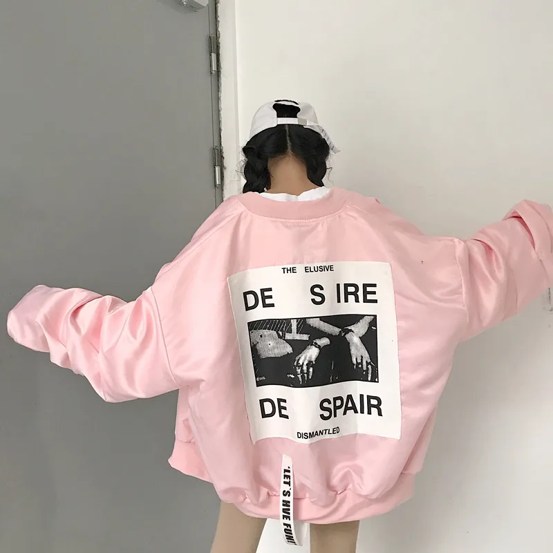 2019 Student BF Coat Oversize Jacket Basic Coats Spring Loose Large Size Female Windbreaker Harajuku Bomber | Женская одежда