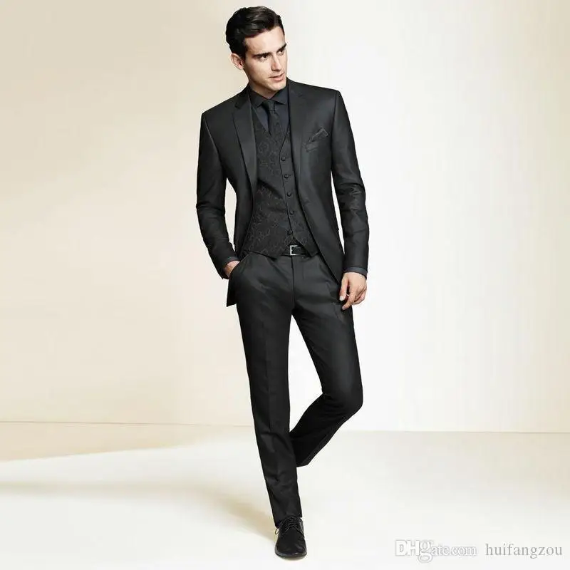 Black Mens Wedding Suits Three Pieces 2020 Custom Made Peaked Lapel Groom Tuxedos Slim Fit Groomsmen Businessmen Suit
Black Mens Wedding Suits Three Pieces 2020 Custom Made Peaked Lapel Groom Tuxedos Slim Fit Groomsmen Businessmen Suit