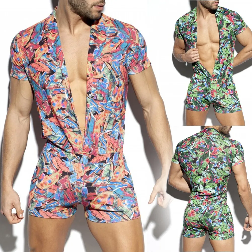 Mens Short Sleeve Hawaii Printed Jumpsuits Shirt Shorts Beach Romper Playsuits Deep V Fitness Vacation Rompers Floral Overalls
Mens Short Sleeve Hawaii Printed Jumpsuits Shirt Shorts Beach Romper Playsuits Deep V Fitness Vacation Rompers Floral Overalls