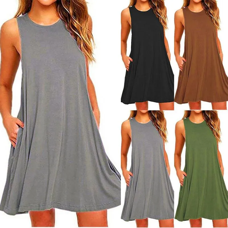 2021 Women's Summer Casual Swing T-Shirt Dresses Casual A Line Beach Women Mini Dresses With Pockets Female Vestidos
2021 Women's Summer Casual Swing T-Shirt Dresses Casual A Line Beach Women Mini Dresses With Pockets Female Vestidos