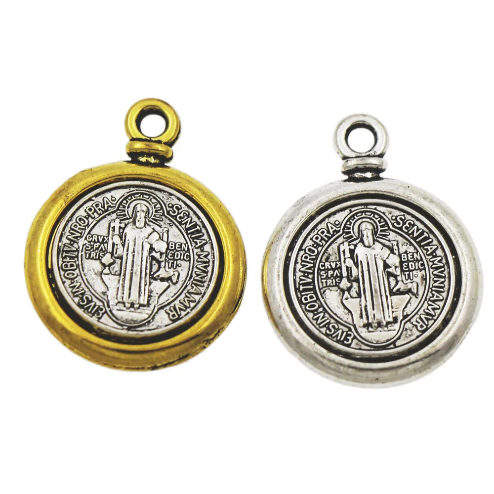 8pcs Saint St Benedict Medal Cross Spacer Beads Two Tone Pendants Jewelry DIY L1693 24.7x18.9mm
8pcs Saint St Benedict Medal Cross Spacer Beads Two Tone Pendants Jewelry DIY L1693 24.7x18.9mm