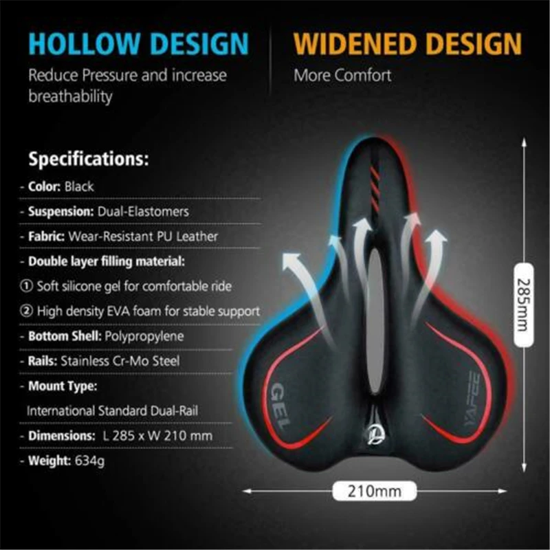 2020 Bicycle Saddle Mountain Road MTB Bike Wide Big Bum 3D Ergonomic Seat Shock Absorber Cycling Hollow Saddle Seat
2020 Bicycle Saddle Mountain Road MTB Bike Wide Big Bum 3D Ergonomic Seat Shock Absorber Cycling Hollow Saddle Seat