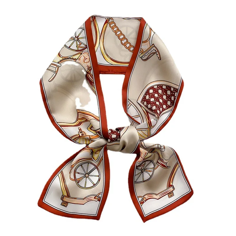 Fashion Carriage Chain Print Square Silk Scarf Women Soft Small Neck Scarfs Party Hair Band Hand Kerchief Female Bandana Ribbon
Fashion Carriage Chain Print Square Silk Scarf Women Soft Small Neck Scarfs Party Hair Band Hand Kerchief Female Bandana Ribbon