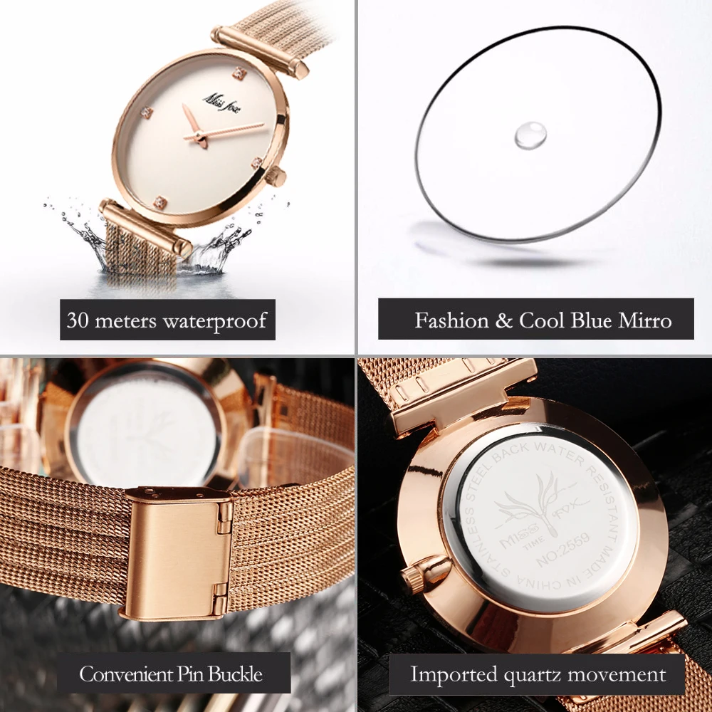 MISSFOX Women Watches Fashion Stainless Steel Minimalist Watch Elegant Bracelet Evening Dress Mesh Top For Women Clock Gift 2019
MISSFOX Women Watches Fashion Stainless Steel Minimalist Watch Elegant Bracelet Evening Dress Mesh Top For Women Clock Gift 2019