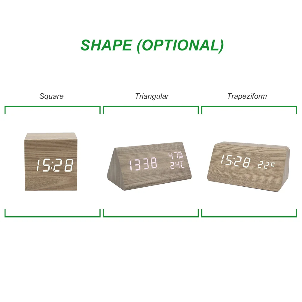 Multifunctional Wooden Clock LED Digital Clock Camphor Wood Grain Wood Clock Mute Sound Control LED Electronic Alarm Clock Gift
Multifunctional Wooden Clock LED Digital Clock Camphor Wood Grain Wood Clock Mute Sound Control LED Electronic Alarm Clock Gift