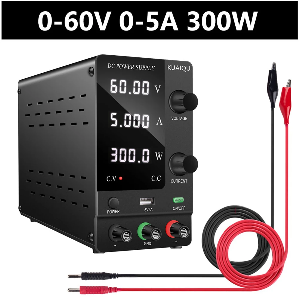 KUAIQU 4-Digit Display Laboratory Voltage Regulator Switching DC Power Supply Adjustable Lab 30V 10A 60V 5A 120V 3A SPPS-C605
KUAIQU 4-Digit Display Laboratory Voltage Regulator Switching DC Power Supply Adjustable Lab 30V 10A 60V 5A 120V 3A SPPS-C605
