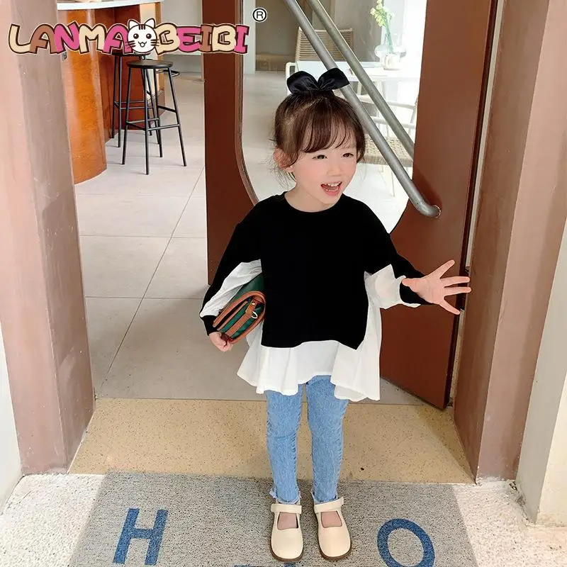 Baby girl Shirt long sleeves Blouses Children's clothing Blouse for girls 2021 Female baby stitching round neck top
Baby girl Shirt long sleeves Blouses Children's clothing Blouse for girls 2021 Female baby stitching round neck top