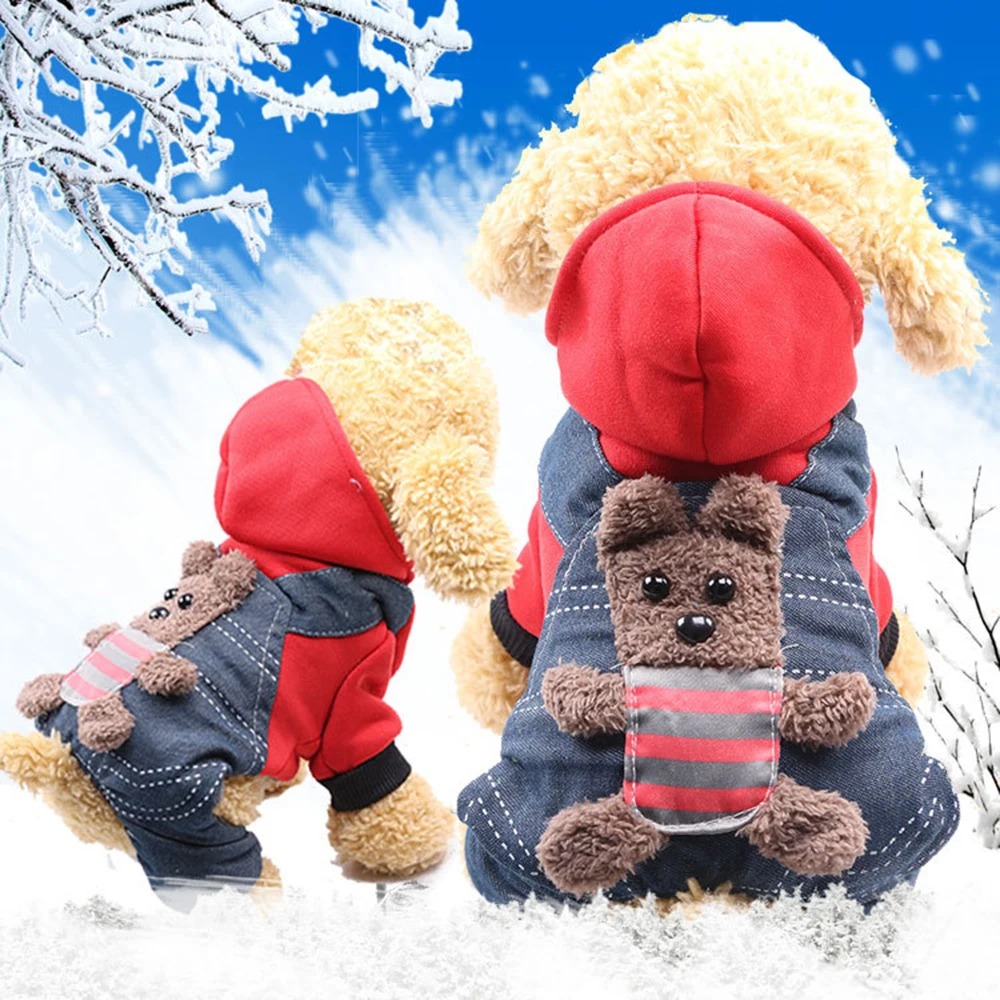 Pet Dog Cat Puppy Denim Hoodies Romper Jumpsuit Clothes Straps Hooded Bear Sweatshirts Cute Trend Popular Autumn Winter Warm
Pet Dog Cat Puppy Denim Hoodies Romper Jumpsuit Clothes Straps Hooded Bear Sweatshirts Cute Trend Popular Autumn Winter Warm