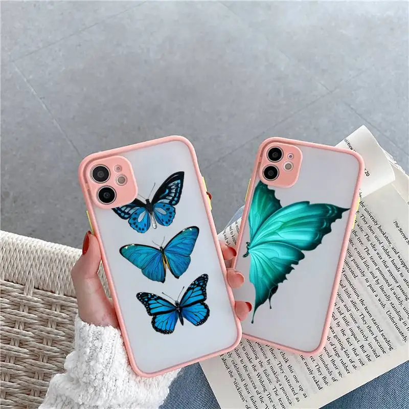 butterfly Phone Case For iPhone 12 11 Mini Pro XR XS Max 7 8 Plus X Matte transparent Pink Back Cover 
butterfly Phone Case For iPhone 12 11 Mini Pro XR XS Max 7 8 Plus X Matte transparent Pink Back Cover