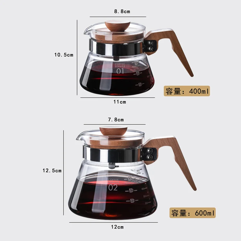 Coffee Glass Pot Heat-Resistant Kettle with Wooden Handle Creative Appliances Suitable for Home Office
Coffee Glass Pot Heat-Resistant Kettle with Wooden Handle Creative Appliances Suitable for Home Office