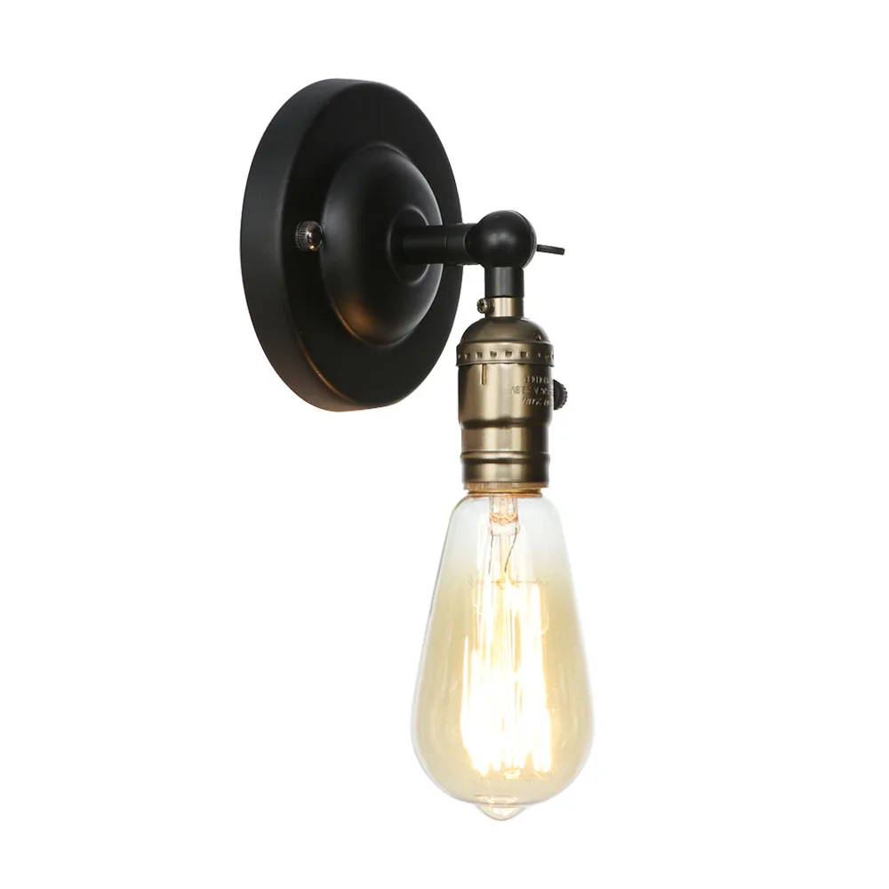 Настенный мини светильник в стиле лофт минималистичный переключатель ретро для