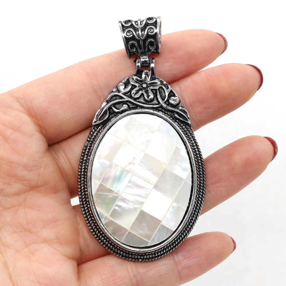 Natural Shell Pendant Charm Mixed Color Faceted White Abalone Shell DIY for Necklace Accessories or Jewelry Making Size 40x60mm
Natural Shell Pendant Charm Mixed Color Faceted White Abalone Shell DIY for Necklace Accessories or Jewelry Making Size 40x60mm