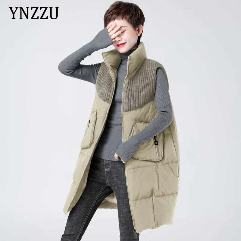 New design Winter Women's Down vest Thick warm Fashion Knitted Patchwork Female Sleeveless Jacket Large size Outwear YNZZU 1O313
New design Winter Women's Down vest Thick warm Fashion Knitted Patchwork Female Sleeveless Jacket Large size Outwear YNZZU 1O313