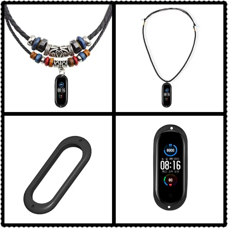 For Xiao mi Band 5 Bracelet Fashion Beaded leather rope braided vintage necklace rope Silicone Necklace with Cover
For Xiao mi Band 5 Bracelet Fashion Beaded leather rope braided vintage necklace rope Silicone Necklace with Cover
