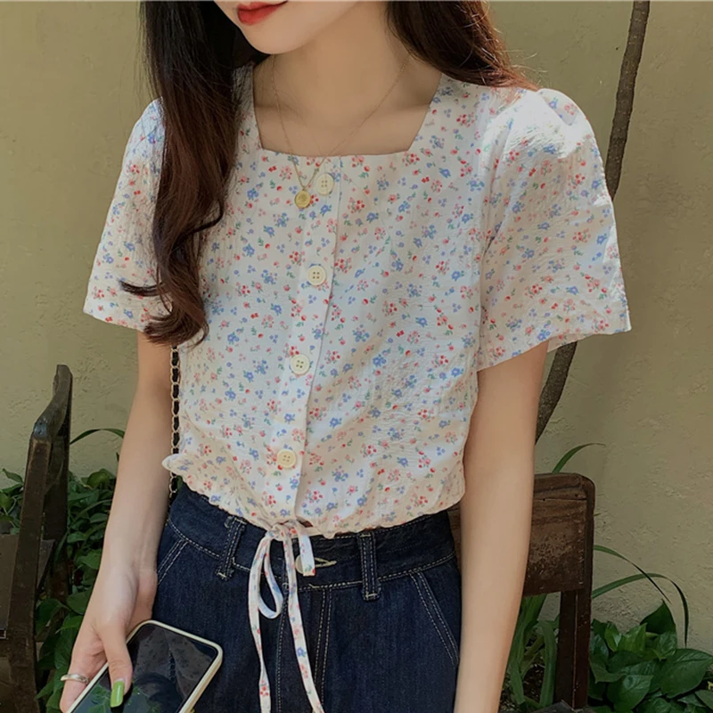 Summer Print Tshirts Women Korean Fashion Short T Shirt For Woman Bandage 2021 Small Floral Cute T-shirt Tee Shirt Femme Tops
Summer Print Tshirts Women Korean Fashion Short T Shirt For Woman Bandage 2021 Small Floral Cute T-shirt Tee Shirt Femme Tops
