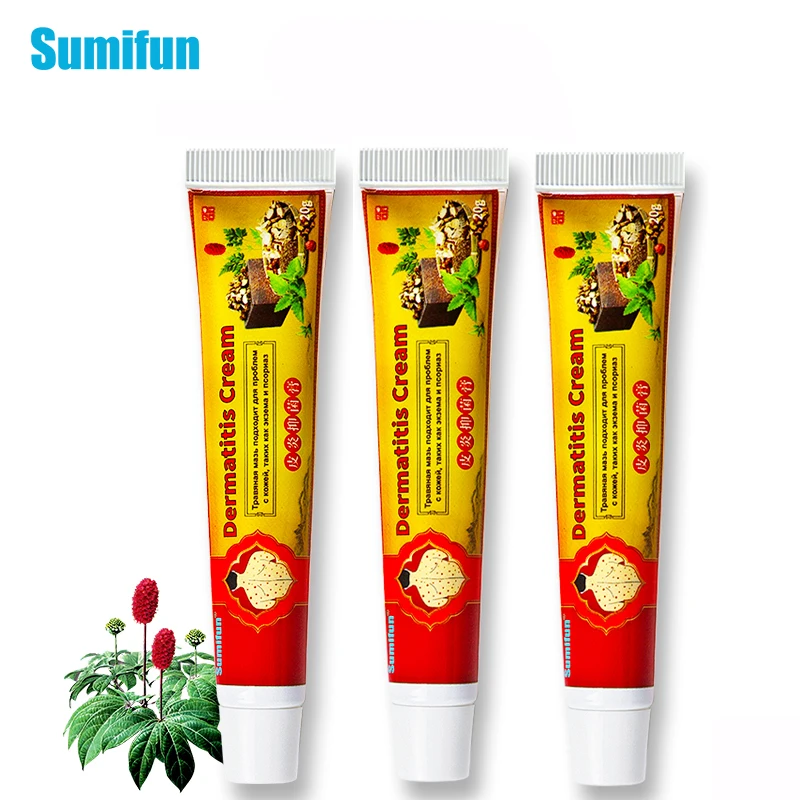 

Sumifun 3Pcs Dermatitis Ointment Eczema Psoriasis Herbal Antibacterial Cream Skin Problems Treatment Anti-Itching Medical Cream