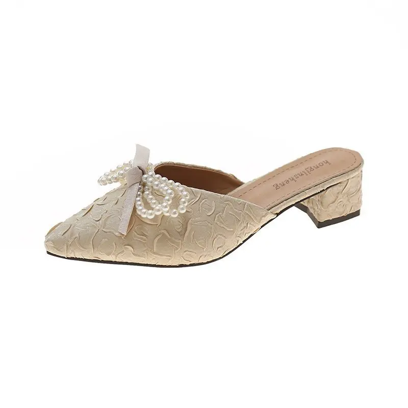 2021 Autumn Women's Shoes Slippers Slip-On Solid String Bead Butterfly-knot Cover Toe Leisure Med Heels Square Heel Silk
2021 Autumn Women's Shoes Slippers Slip-On Solid String Bead Butterfly-knot Cover Toe Leisure Med Heels Square Heel Silk