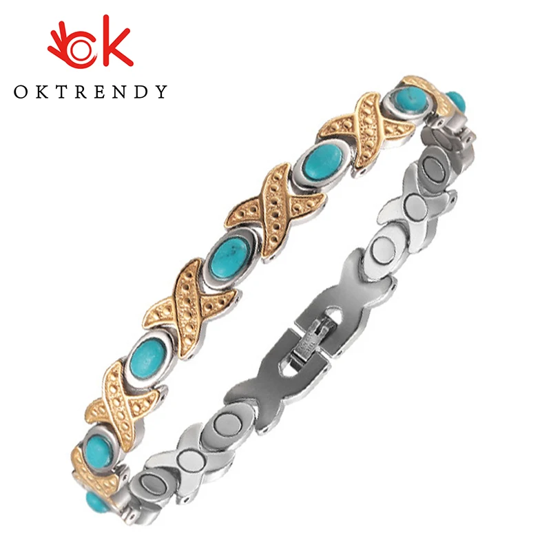 Vintage Magnetic Stainless Steel Bracelet Gold and Silver Color Therapy Arthritis Healing Energy Bracelet for Women
Vintage Magnetic Stainless Steel Bracelet Gold and Silver Color Therapy Arthritis Healing Energy Bracelet for Women