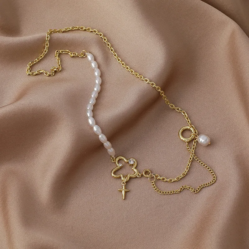 Fashion Fairy Natural Freshwater Pearl Necklace Women Vintage Trend Irregular Flower Shape Pendant Clavicle Chain Jewelry Gift
Fashion Fairy Natural Freshwater Pearl Necklace Women Vintage Trend Irregular Flower Shape Pendant Clavicle Chain Jewelry Gift