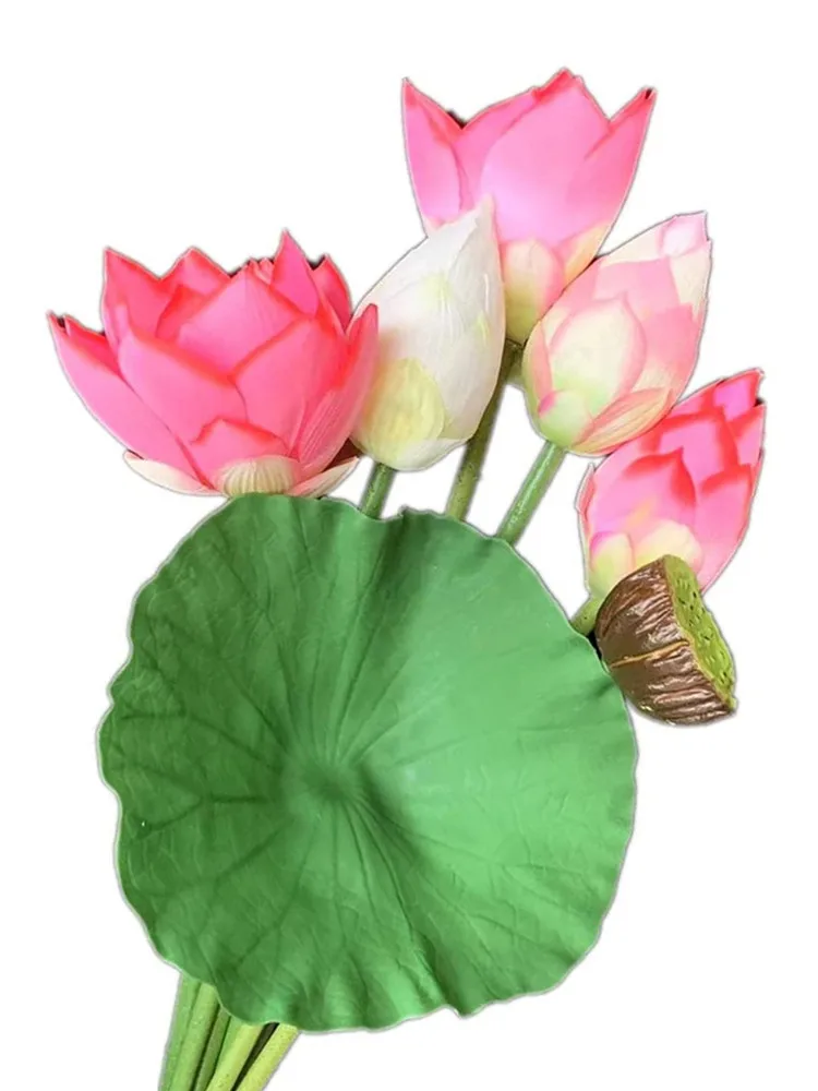 One Fake Single Stem Lotus Flower Bud Green Leaf Fruit Simulation for Wedding Home Decorative Artificial Flower
One Fake Single Stem Lotus Flower Bud Green Leaf Fruit Simulation for Wedding Home Decorative Artificial Flower