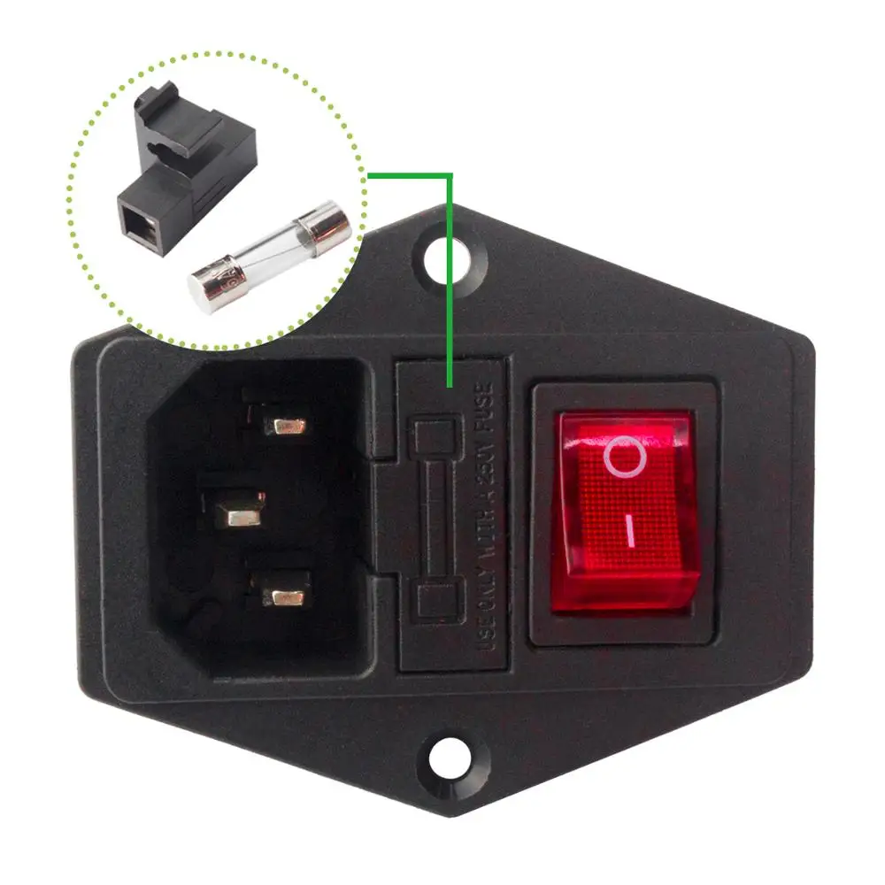 15A 250V Rocker Power Switch AC Power Outlet 2000V AC / MIN with Red Triple Rocker Switch Fused Module Plug for 3D Printer Parts
15A 250V Rocker Power Switch AC Power Outlet 2000V AC / MIN with Red Triple Rocker Switch Fused Module Plug for 3D Printer Parts