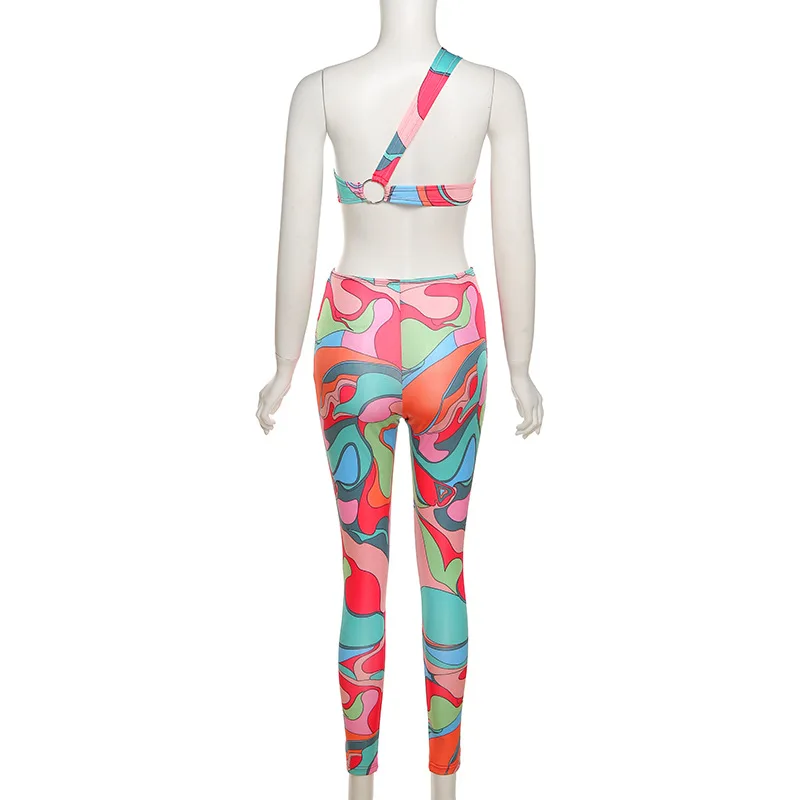 Women's Tracksuit One Shoulder Hollow Out Overalls For Fitness Sporty Jumpsuit Woman Printed Leggings Set Yoga Training Suit
Women's Tracksuit One Shoulder Hollow Out Overalls For Fitness Sporty Jumpsuit Woman Printed Leggings Set Yoga Training Suit