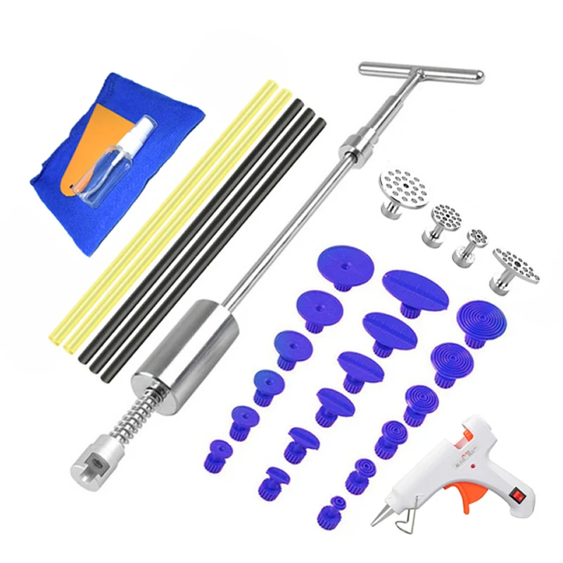 

H Auto Car Dent Repair Tools Kit Dent Puller Kit Dent Removal Tool Slide Hammer Glue Sticks Reverse Hammer Glue Tabs Hail Damage
