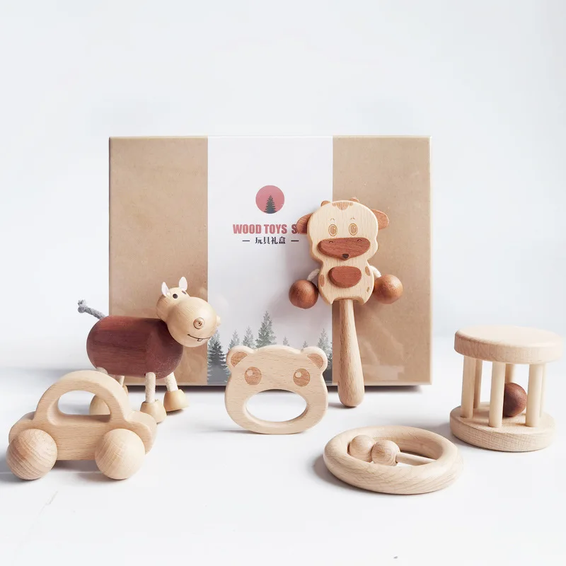 Newborn gift box baby pig solid wood can bite a hundred days full moon gift baby rattle wooden baby toys 
Newborn gift box baby pig solid wood can bite a hundred days full moon gift baby rattle wooden baby toys
