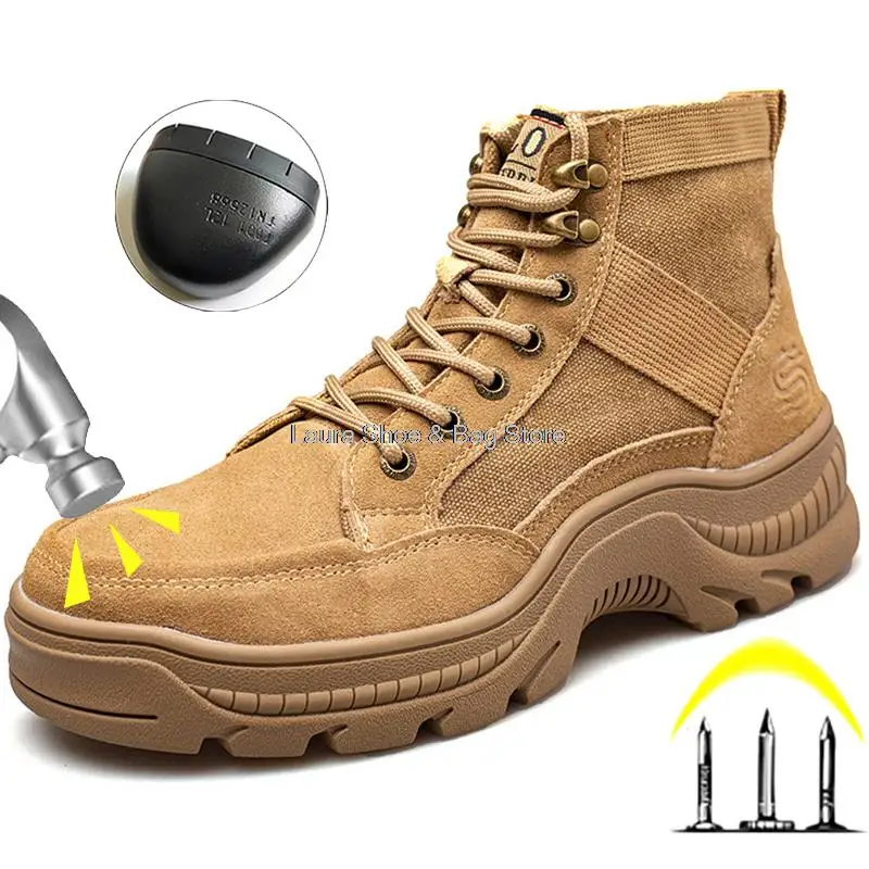 Suede Men Safety Shoes High Quality Steel Toe Men Boots Puncture Proof Work Shoes Male Welder Shoes High Top Work Safety Boots
Suede Men Safety Shoes High Quality Steel Toe Men Boots Puncture Proof Work Shoes Male Welder Shoes High Top Work Safety Boots