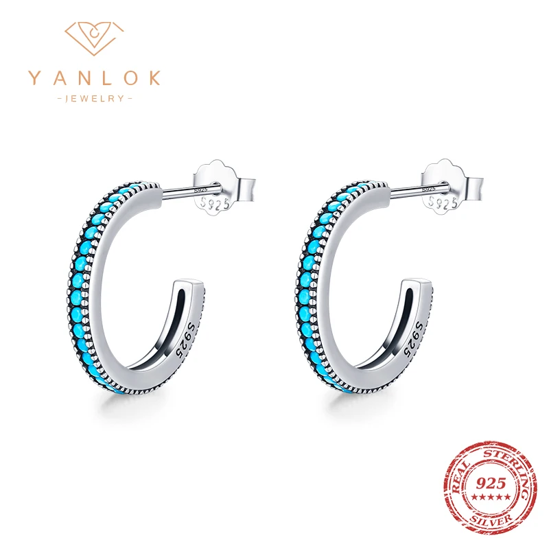 YANLOK New Arrival Authentic 925 Sterling Silver Vintage Turquoise Stud Earrings For Women Original Fashion Earrings Jewelry
YANLOK New Arrival Authentic 925 Sterling Silver Vintage Turquoise Stud Earrings For Women Original Fashion Earrings Jewelry
