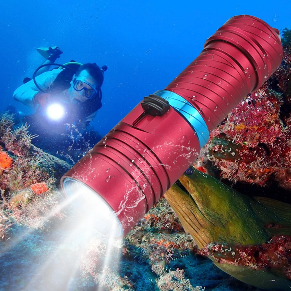 Portable IPX8 Waterproof Diving Flashlight Professional Underwater 200 Meters Dive Torch L2 Lamp Light Use 18650/26650 Battery
Portable IPX8 Waterproof Diving Flashlight Professional Underwater 200 Meters Dive Torch L2 Lamp Light Use 18650/26650 Battery
