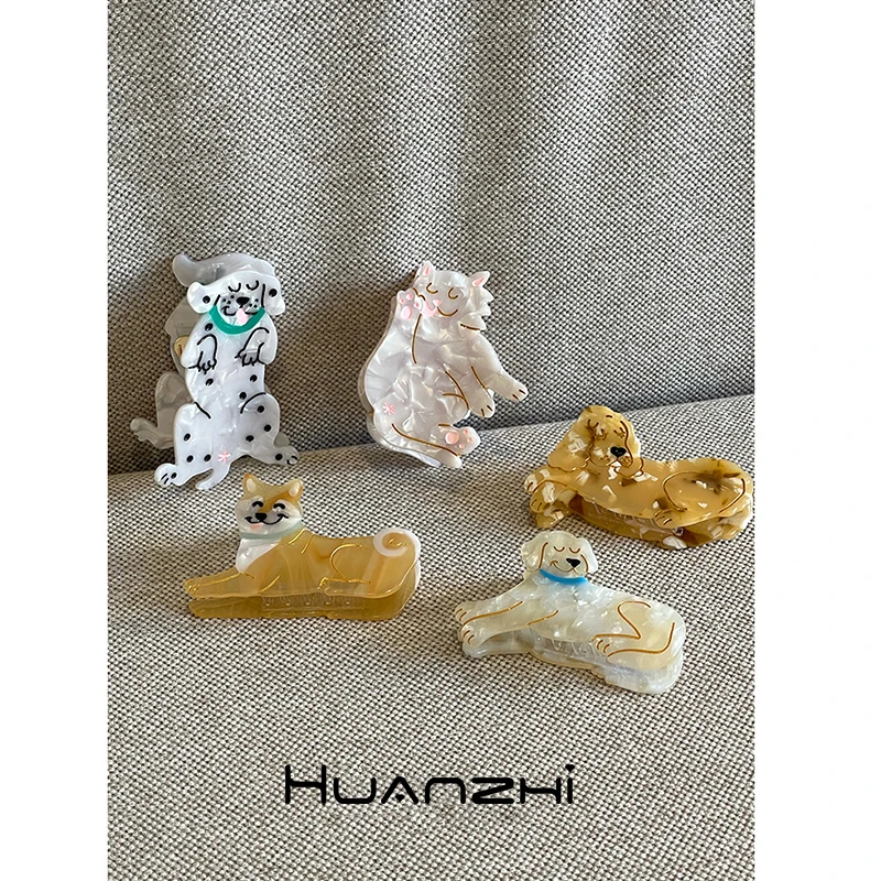 HUANZHI 2021 New Lovely Acrylic Acetic Acid Animal Corgi Dog Cat Hairpin Hair Claw Clip Head Accessories for Women Jewelry Gifts
HUANZHI 2021 New Lovely Acrylic Acetic Acid Animal Corgi Dog Cat Hairpin Hair Claw Clip Head Accessories for Women Jewelry Gifts