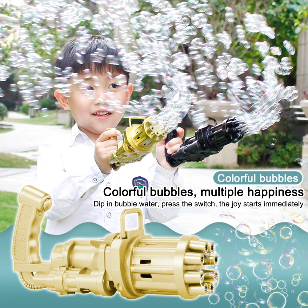 Kids Automatic Gatling Bubble Gun Toys Summer Soap Water Bubble Machine 2-in-1 Electric Bubble Machine For Children Gift Toys
Kids Automatic Gatling Bubble Gun Toys Summer Soap Water Bubble Machine 2-in-1 Electric Bubble Machine For Children Gift Toys