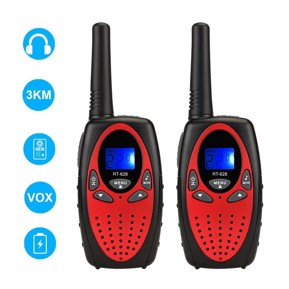 1 пара разные цвета дети иди и болтай Walkie Talkie S междугородной 3 км 2 Way Радио 8 Каналы