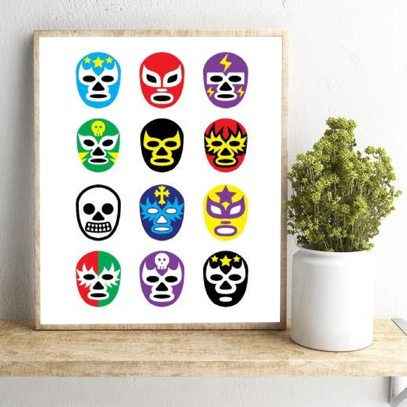 Lucha Libre Print Mexico Wall Art Picture Canvas Painting Wrestling Poster Lucha Libre Mask Prints Home Decor Room Decoration
Lucha Libre Print Mexico Wall Art Picture Canvas Painting Wrestling Poster Lucha Libre Mask Prints Home Decor Room Decoration