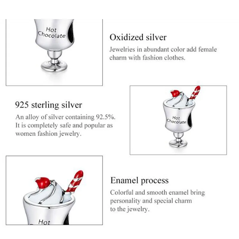 925 Sterling Silver Afternoon Tea Series Enamel Hot Chocolate Charm for Origianl Bracelet Bead for Jewelry Making
925 Sterling Silver Afternoon Tea Series Enamel Hot Chocolate Charm for Origianl Bracelet Bead for Jewelry Making