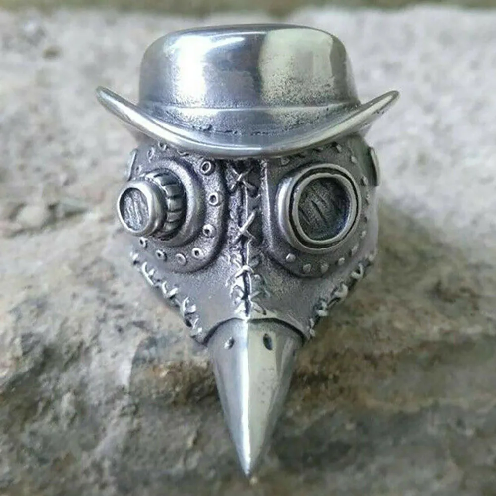 Gothic Steampunk Beak Mask Ring for Men Women Hip Hop Rock Style Biker Finger Ring 3D Crow European Middle Ages Punk Ring
Gothic Steampunk Beak Mask Ring for Men Women Hip Hop Rock Style Biker Finger Ring 3D Crow European Middle Ages Punk Ring