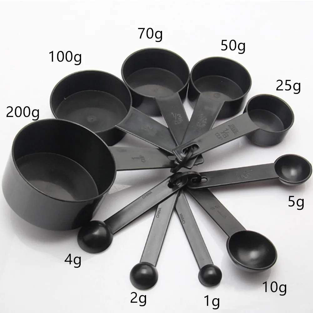 10Pcs Kitchen Measuring Spoons Plastic Black Teaspoon Coffee Sugar Cake Baking Flour Measuring Scoop Kitchen Scales Baking Tools
10Pcs Kitchen Measuring Spoons Plastic Black Teaspoon Coffee Sugar Cake Baking Flour Measuring Scoop Kitchen Scales Baking Tools