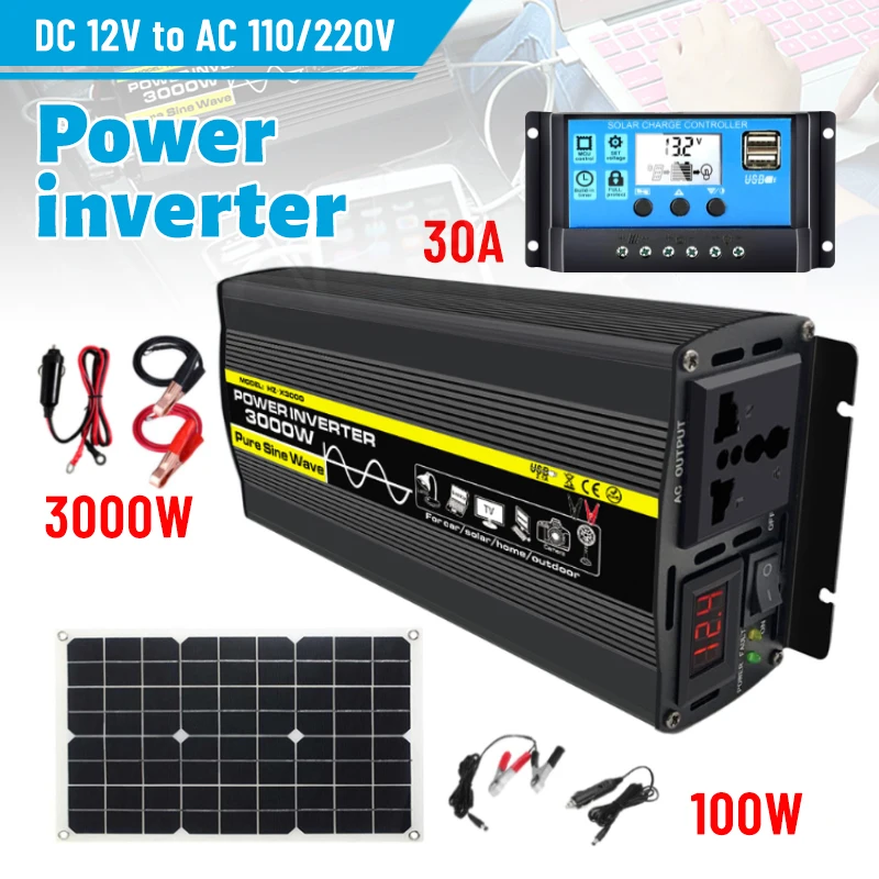12V 220V Solar Panel System 12V 18W Solar Panel Battery Charge 30A Controller Solar Inverter Kit Complete Power Generation
12V 220V Solar Panel System 12V 18W Solar Panel Battery Charge 30A Controller Solar Inverter Kit Complete Power Generation