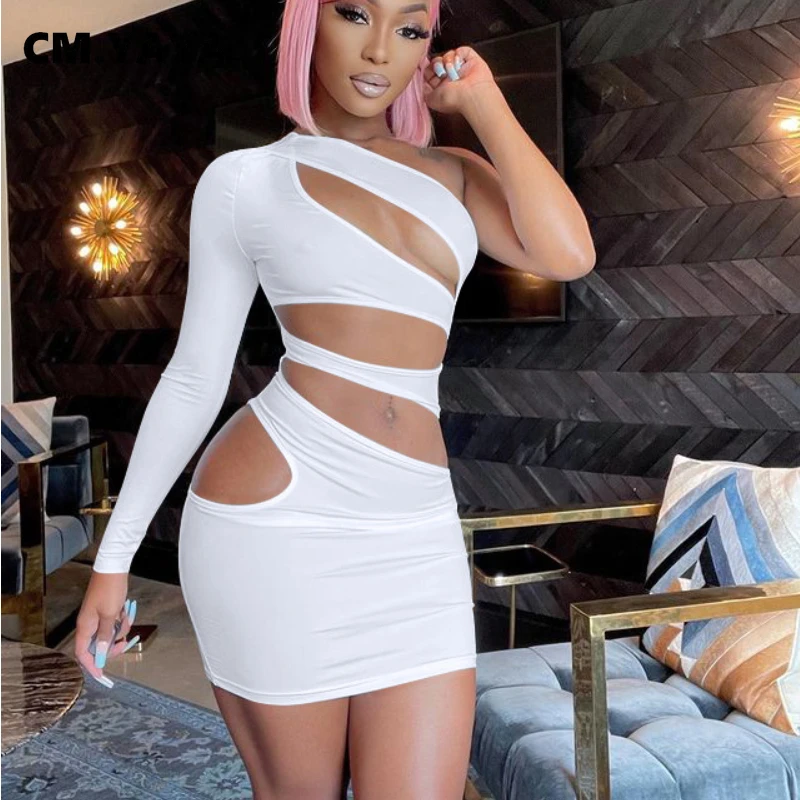 CM.YAYA Women Mini Dress Solid Cut Out One Shoulder Bodycon Dresses Sexy Fashion Clubwear Party Vestidos for Female Autumn 2021
CM.YAYA Women Mini Dress Solid Cut Out One Shoulder Bodycon Dresses Sexy Fashion Clubwear Party Vestidos for Female Autumn 2021